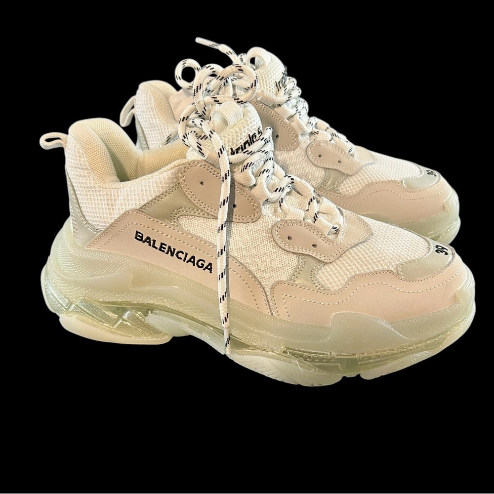 Balenciaga White and Cream Women's Sneakers